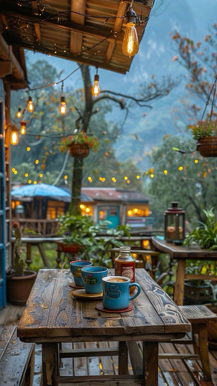 Cozy Cafe Design Merges Rustic Charm with Nature's Tranquility