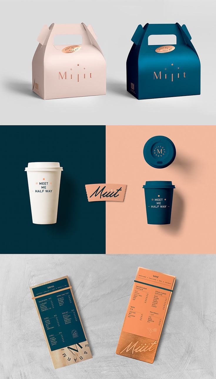 Modern Minimalist Cafe Design with Harmonious Color Palette and Cohesive Brand Identity