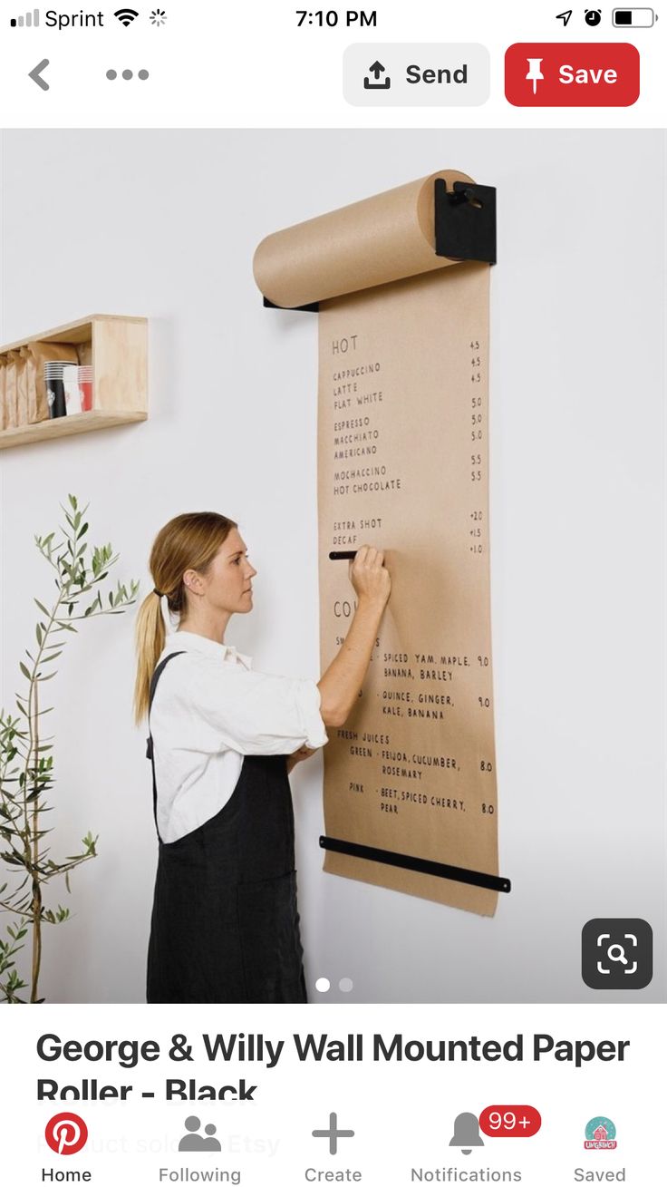 Modern Minimalist Cafe Design with Innovative Paper Roller Menu