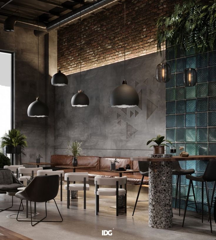 Urban Cafe Design: A Harmonious Blend of Industrial Aesthetics and Inviting Atmosphere