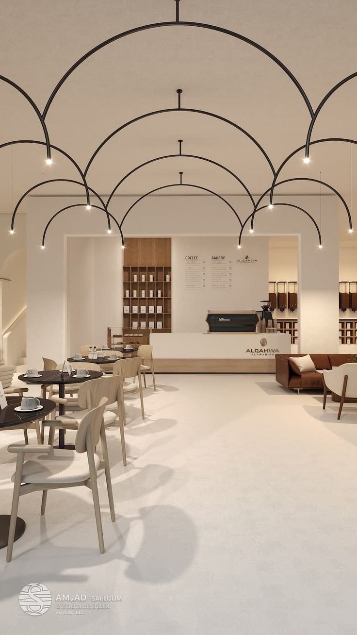 Modern Minimalist Cafe Design with Welcoming Atmosphere and Cozy Elegance