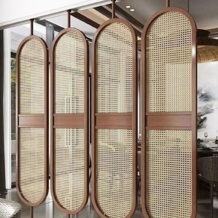 Elegant Wooden Panel Dividers Enhance Cozy Yet Modern Cafe Atmosphere