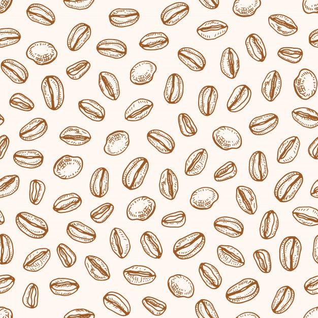 Whimsical Hand-Drawn Coffee Bean Design Perfect for Cafe Ambiance