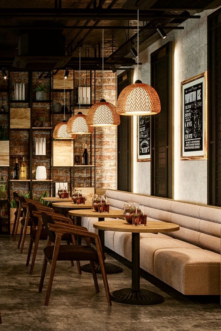 Inviting Cafe Design Blends Industrial Elegance with Cozy Comfort