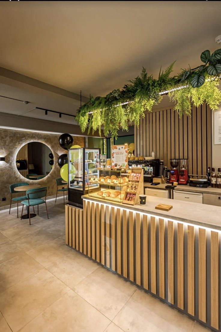 Inviting Cafe Design Blends Modern Aesthetics with Natural Elements