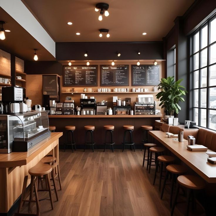 Inviting Cafe Design: A Harmonious Blend of Warm Tones and Modern Aesthetics