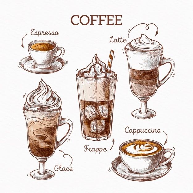 Artful Coffee Illustrations: Celebrating Unique Brews in Cozy Cafe Atmosphere