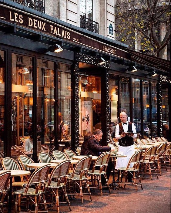 Charming Cafe Design with Outdoor Seating and Quintessential Parisian Vibe