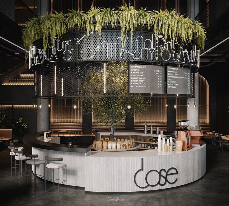 Modern Cafe Design: A Stylish Blend of Natural Elements and Contemporary Aesthetics