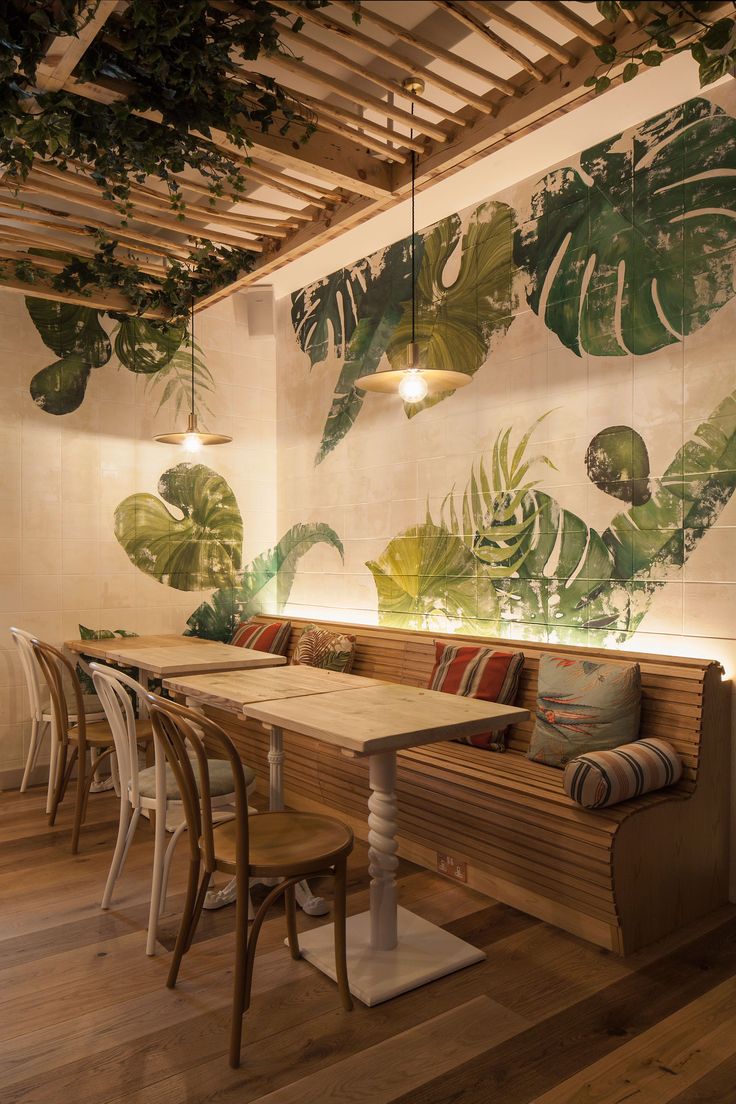 Inviting Cafe Design Blending Nature and Contemporary Style