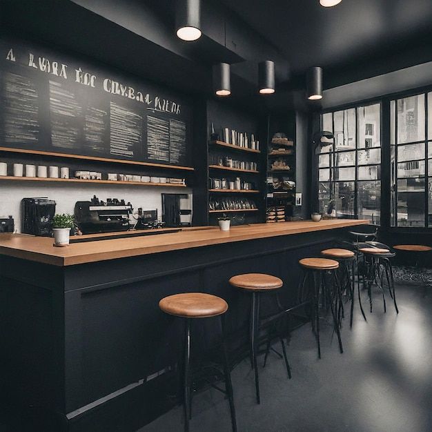 Sleek Modern Cafe Design Harmonizes Cozy Atmosphere with Minimalist Aesthetics