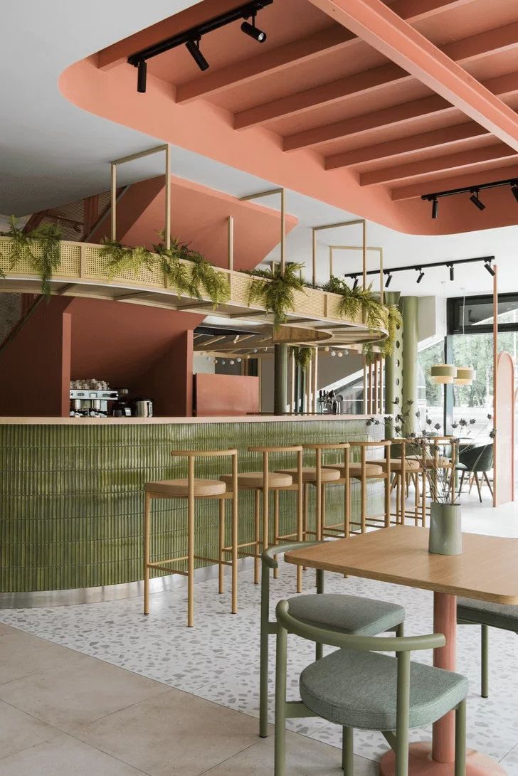 Modern Aesthetic Meets Nature: A Harmonious Cafe Design for Social Gatherings