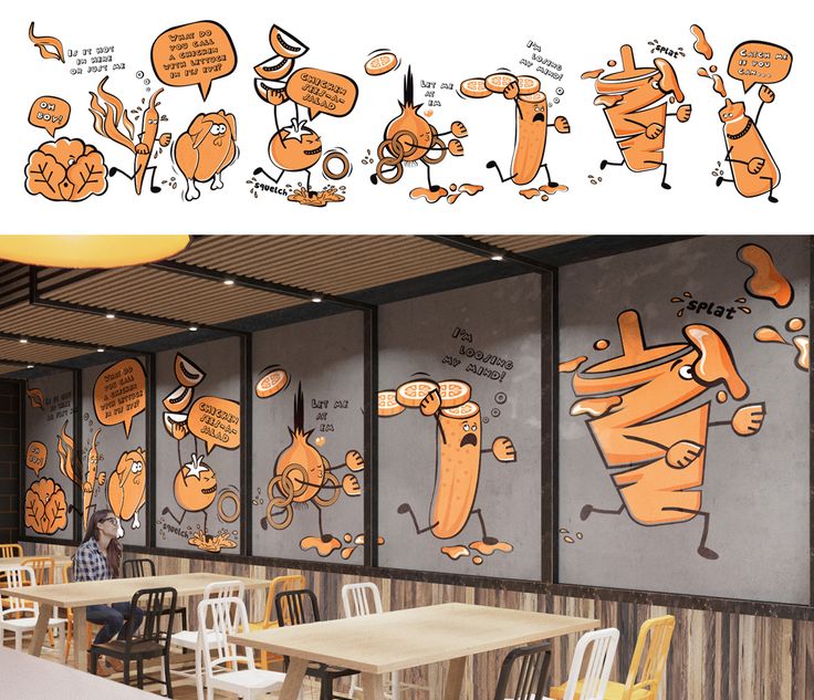 Whimsical Cafe Design Blends Playful Illustrations with Cozy Atmosphere