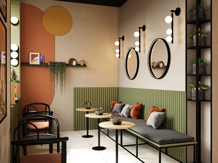 Harmonious Cafe Design Blending Modern Aesthetics with Inviting Textures