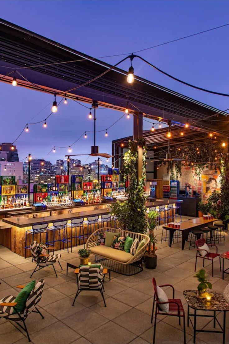 Stylish Rooftop Cafe Merges Modern Design with Cozy Ambiance and Stunning City Views