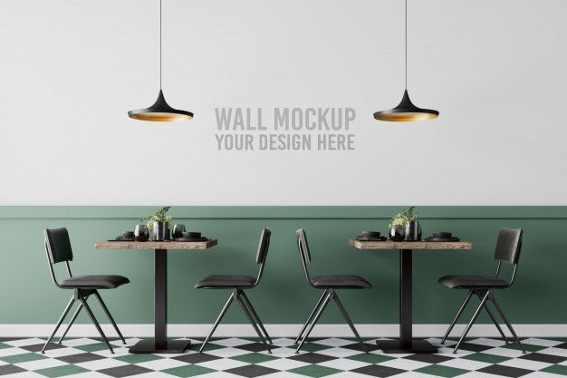 Modern Minimalist Cafe Design with Elegant Checkered Flooring and Inviting Atmosphere