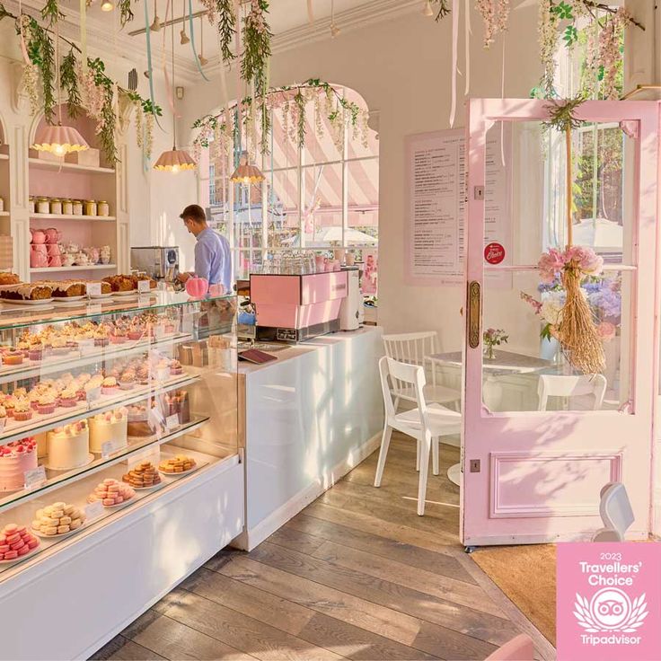 Charming Cafe Interior Blends Light Colors, Natural Light, and Elegant Decor for Relaxation