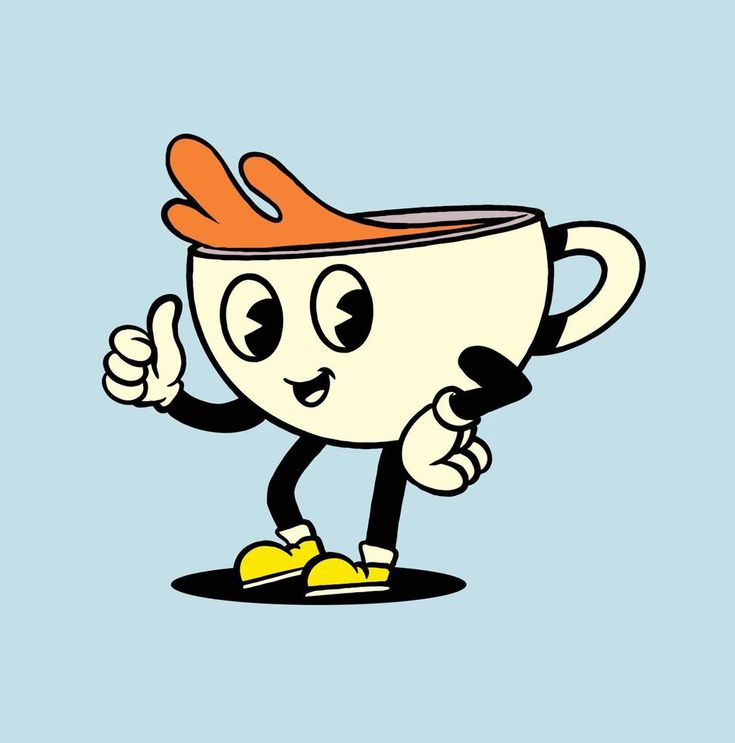 Whimsical Animated Coffee Cup Design: A Playful Mascot for Modern Cafes