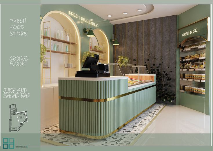 Modern Cafe Design Emphasizes Freshness with Pastel Colors and Natural Elements