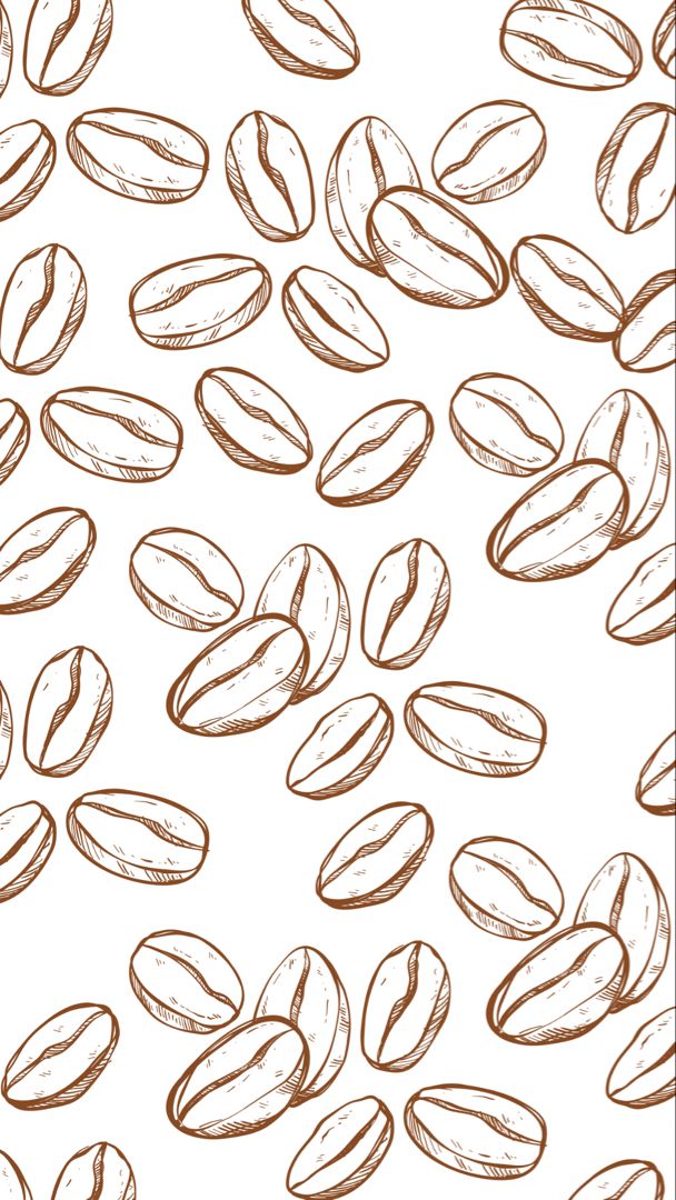 Charming Hand-Drawn Coffee Bean Pattern for Cozy Cafe Aesthetics