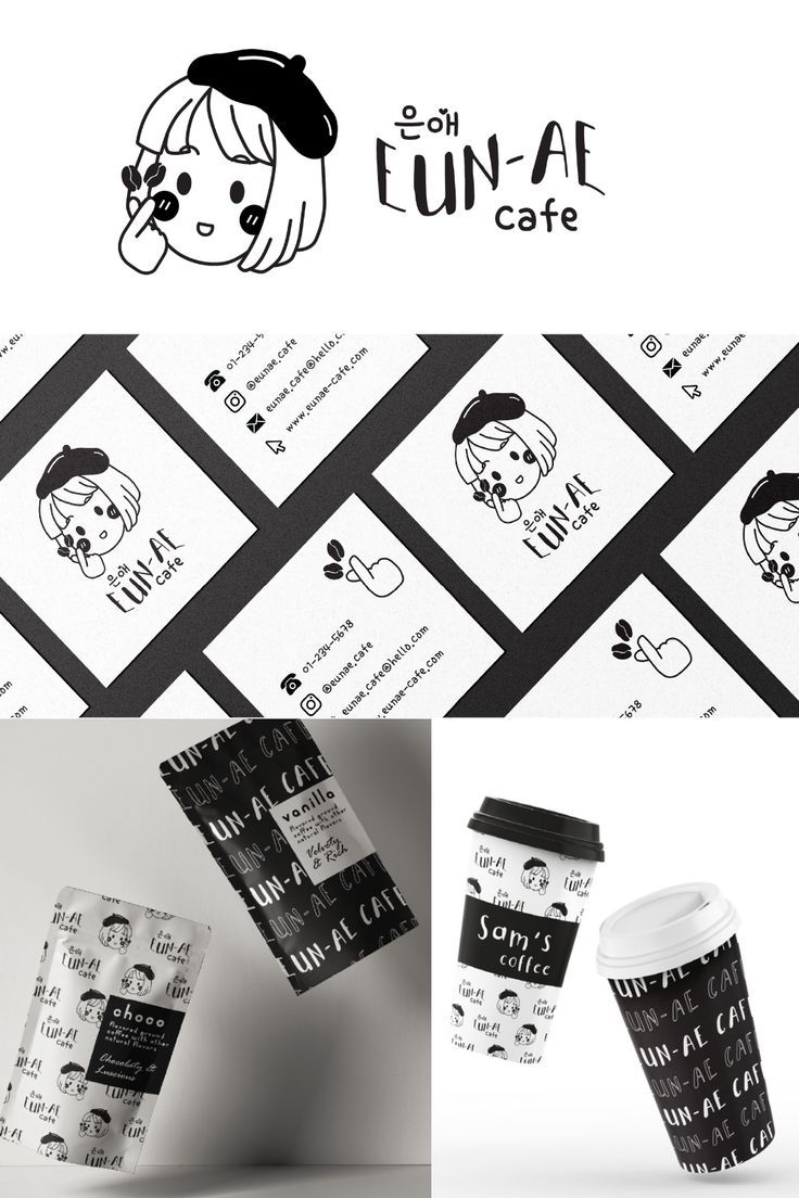 Charming Cafe Design: Playful Aesthetic, Monochrome Palette, and Welcoming Ambiance