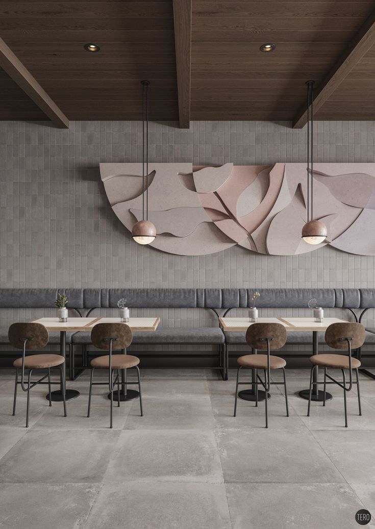 Harmonious Cafe Design Blends Natural Materials with Modern Aesthetics for Cozy Dining