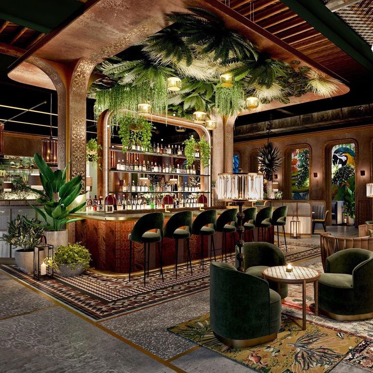 Sophisticated Cafe Design Merges Elegance with Tropical Ambiance