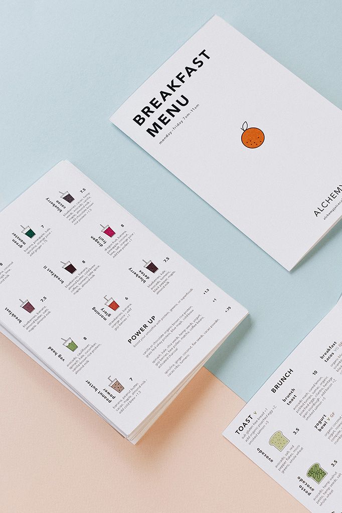 Modern Cafe Design: A Fresh Aesthetic with Minimalist Menu and Playful Illustrations