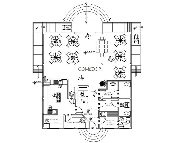 Spacious Cafe Design Promoting Social Interaction and Workflow Efficiency