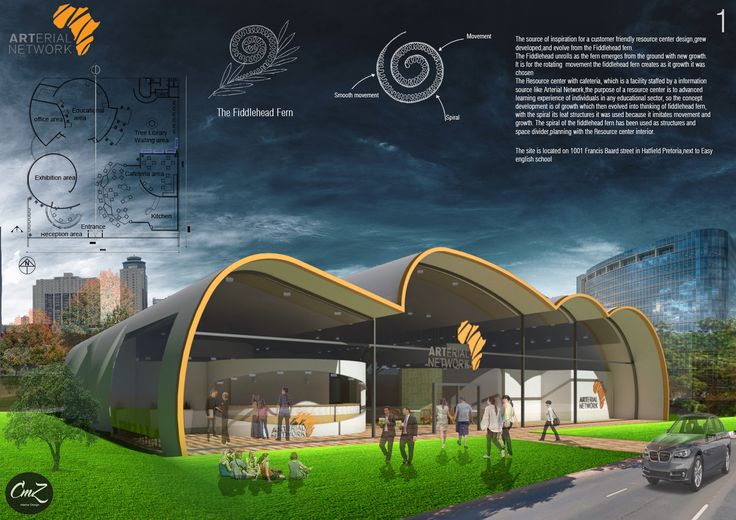 Cafe Design Inspired by Fiddlehead Fern: A Harmonious Blend of Contemporary Architecture and Nature