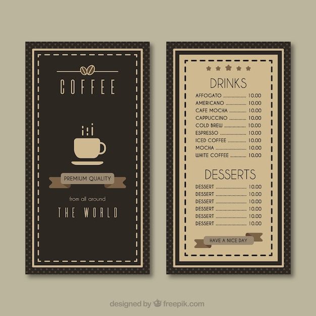 Charming Vintage-Inspired Cafe Menu Design Emphasizes Cozy Coffee Experience with Inviting Aesthetics