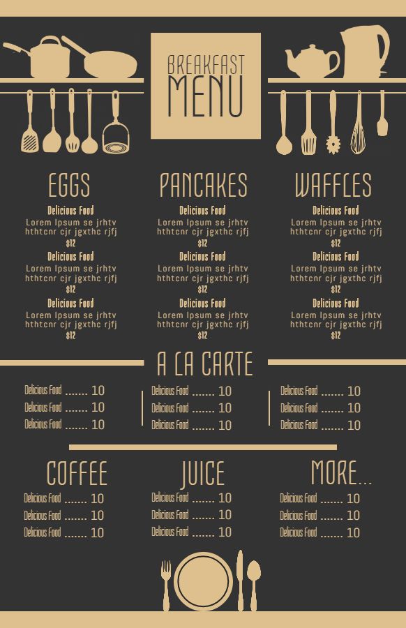 Modern Cafe Menu Design: Stylish Aesthetic with Organized Breakfast Options