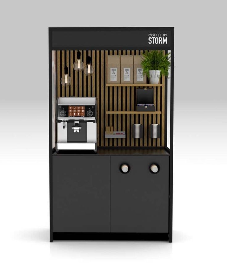 Sleek Modern Cafe Kiosk Design: A Harmonious Blend of Functionality, Aesthetics, and Inviting Ambiance