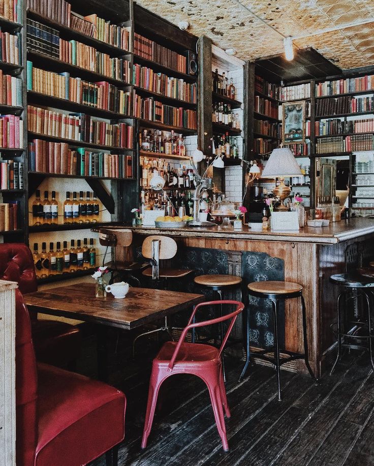 Cozy Cafe with Rustic Literary Charm and Inviting Ambiance