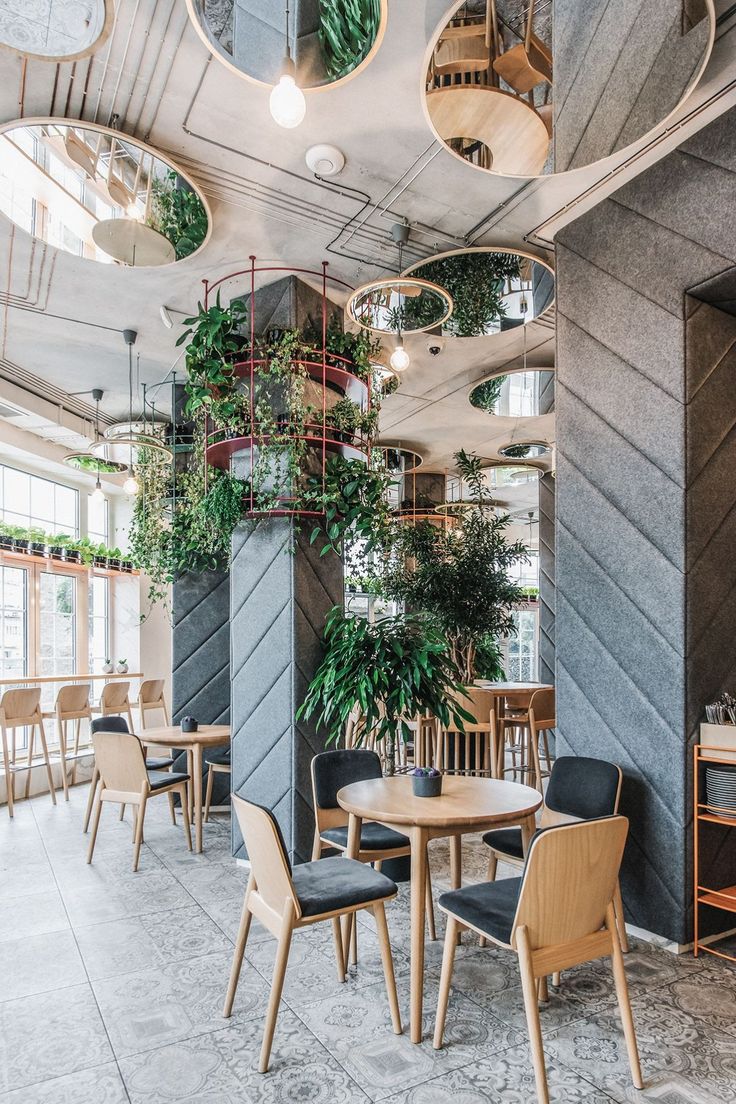 Modern Cafe Design: A Harmonious Blend of Nature and Contemporary Aesthetics