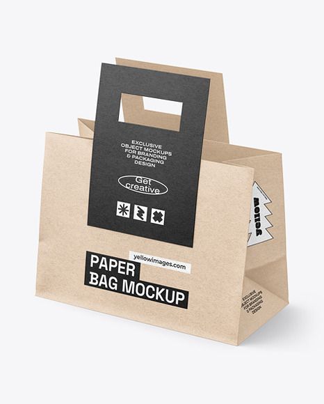 Eco-Friendly Paper Bag Mockup for Cafe Branding and Design Concepts