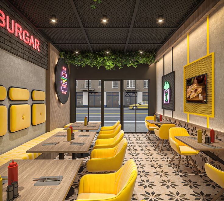 Vibrant Modern Cafe Design Balances Aesthetics and Comfort