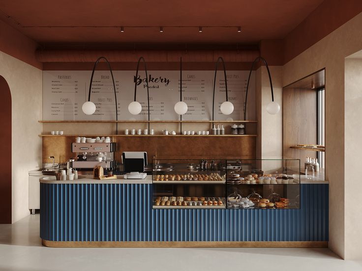 Modern Cafe Design: A Stylish Blend of Textured Elements and Inviting Atmosphere