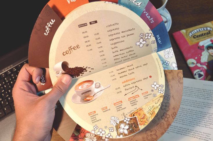 Playful Circular Menu Design Enhances Cafe Experience with Earthy Tones and Inviting Aesthetics