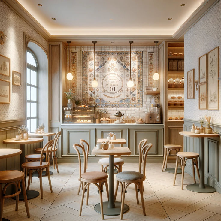 Charming Cafe Design with Cozy Atmosphere and Elegant Decor