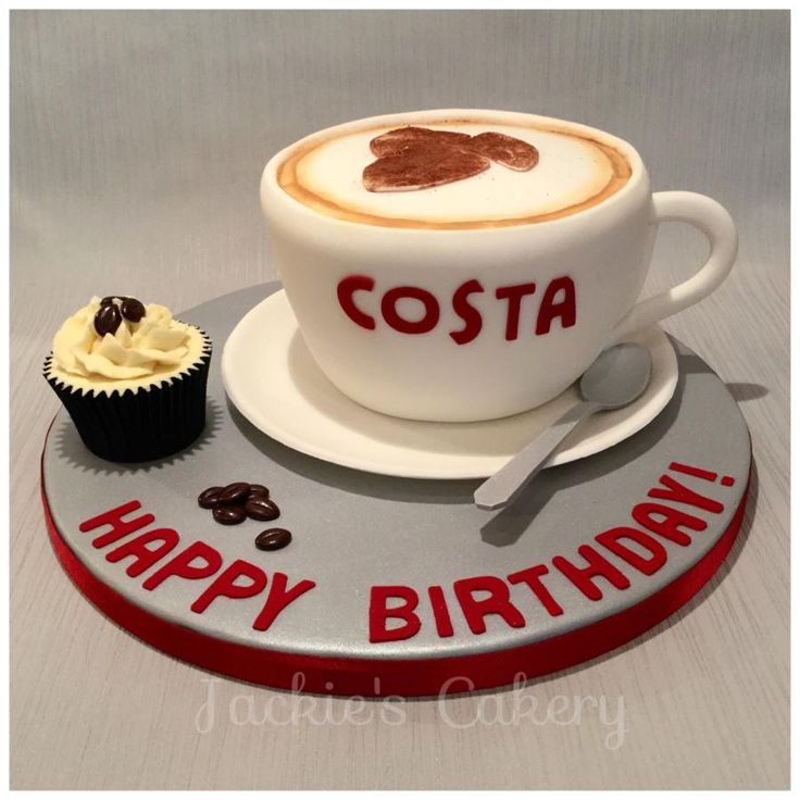 Intricately Designed Coffee Cup Cake: A Playful Yet Sophisticated Celebration Centerpiece