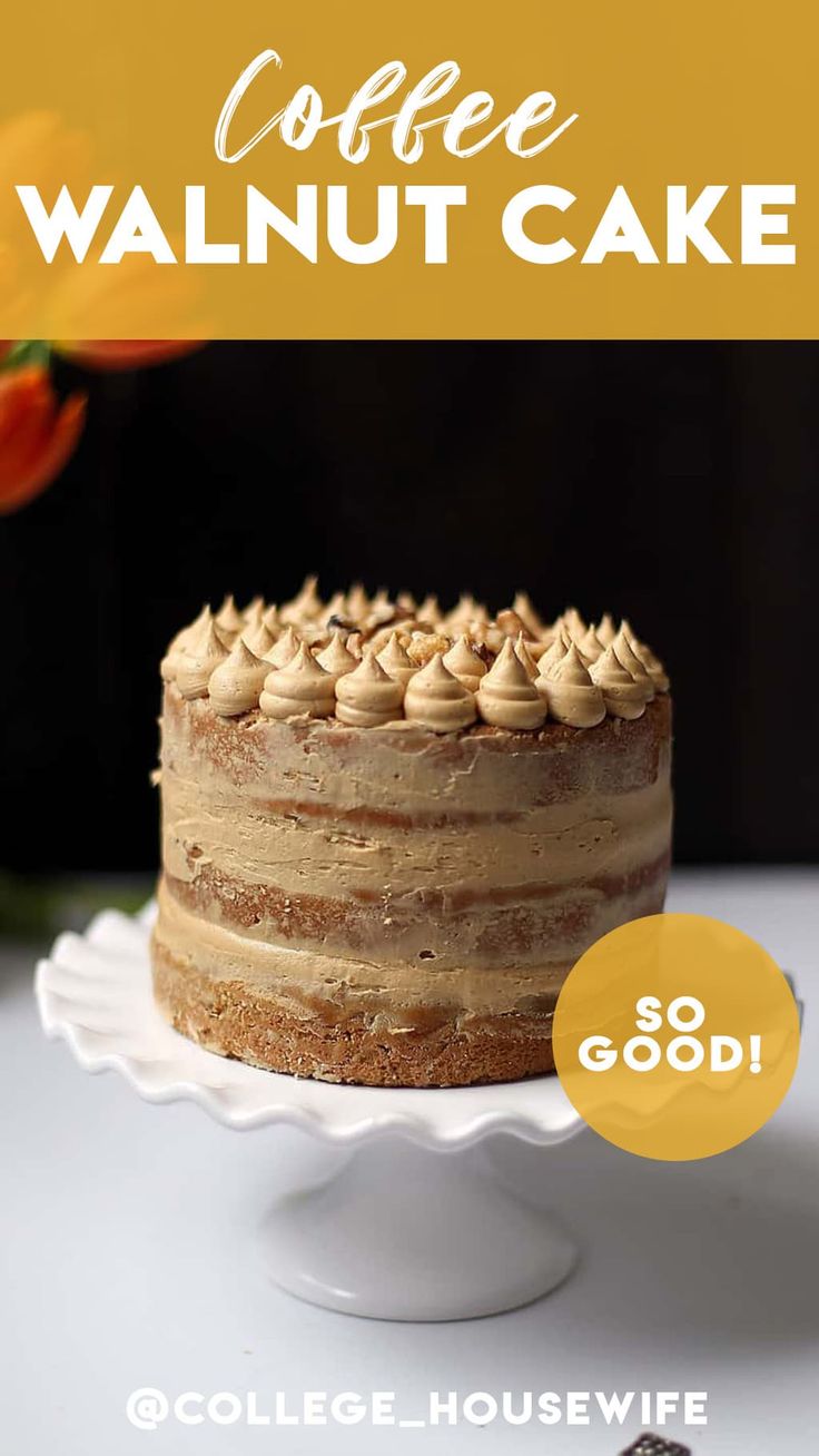 Indulgent Coffee Walnut Cake: A Visual Delight for Cafe Settings