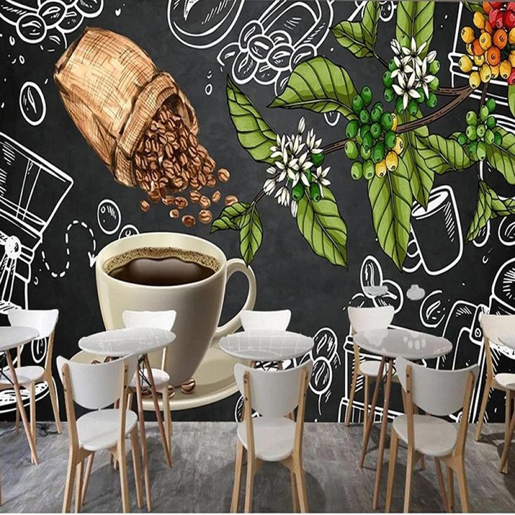 Inviting Cafe Design Blends Vibrant Murals and Contemporary Comfort