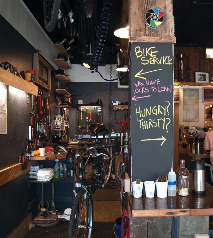 Cafe Design Merges Bike Repair with Cozy Communal Space, Fostering Community and Relaxation