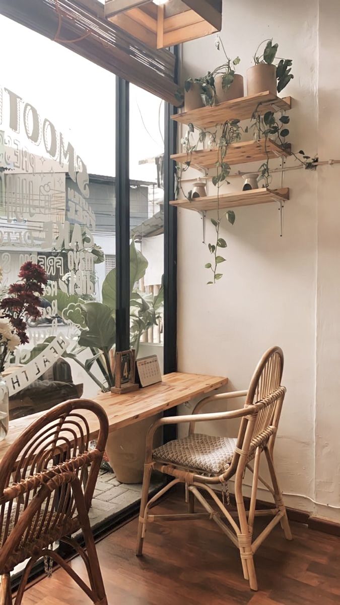 Cozy Cafe Design Blends Rustic Charm with Contemporary Simplicity and Natural Elements