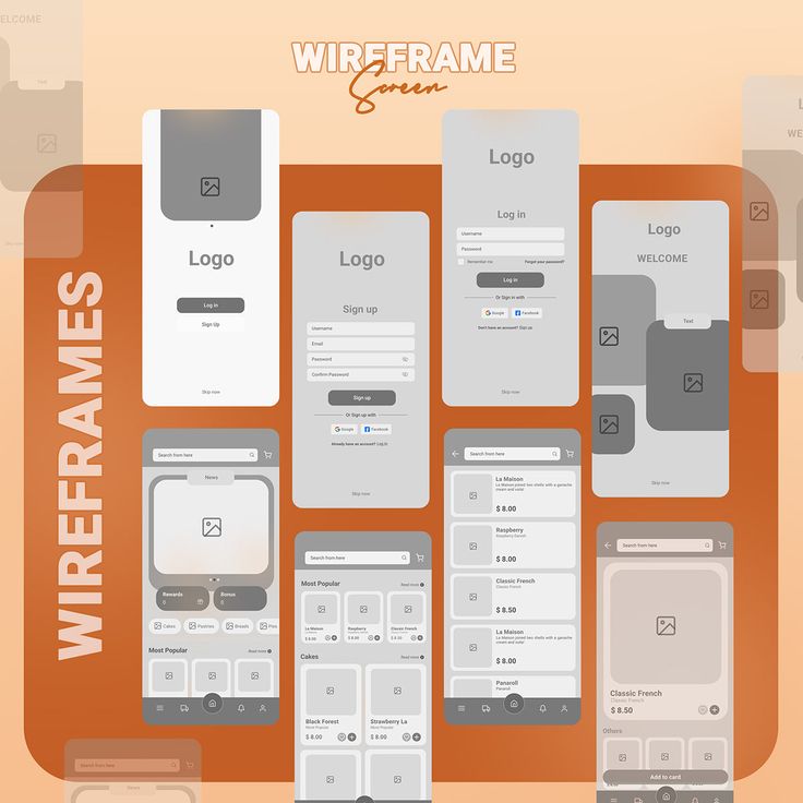 Modern Mobile App Wireframes Emphasizing User Interaction and Seamless Navigation