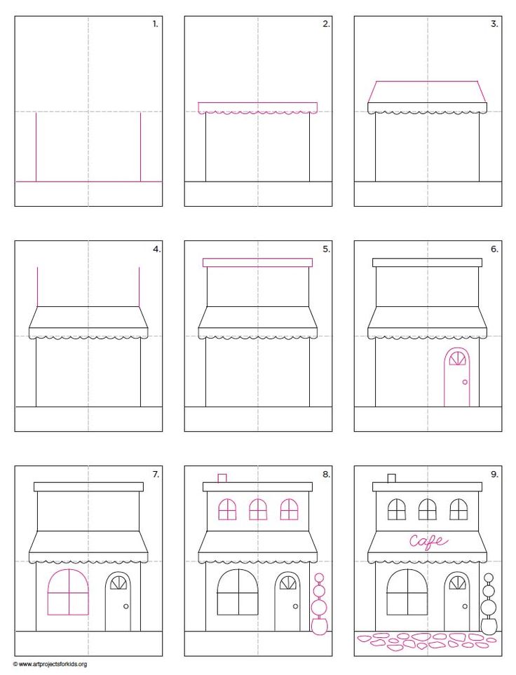 Guide to Designing a Cozy Cafe Facade: Step-by-Step Illustration Process