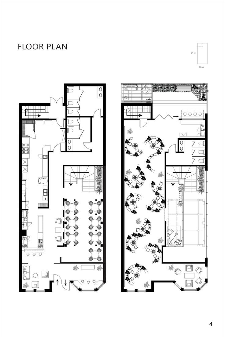 Stylish Cafe Layout with Efficient Design and Communal Atmosphere