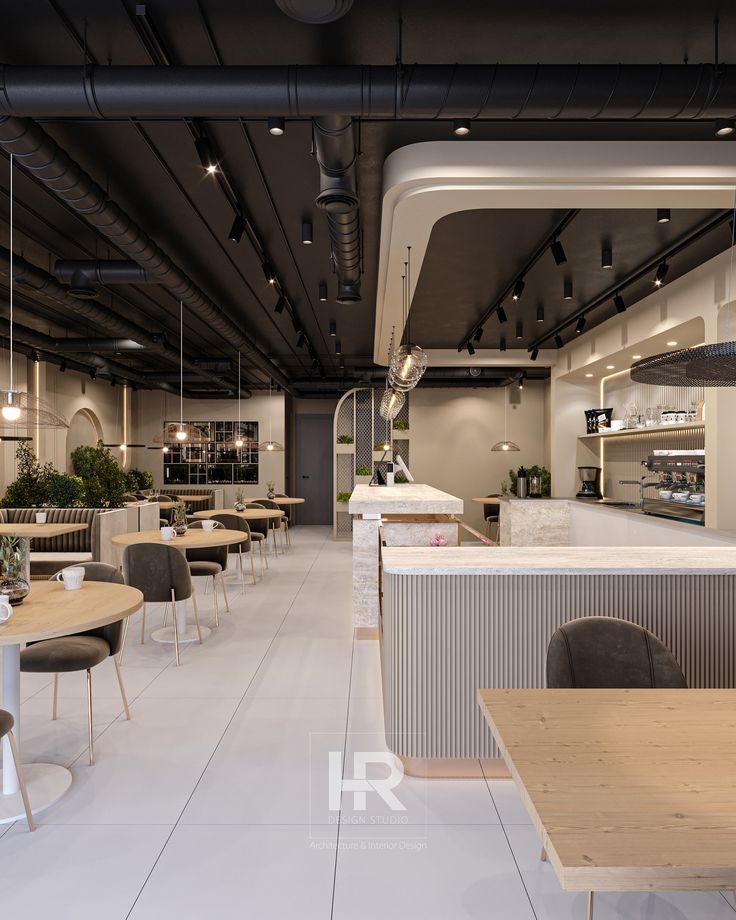 Modern Cafe Design: A Harmonious Blend of Industrial Aesthetics and Comfort