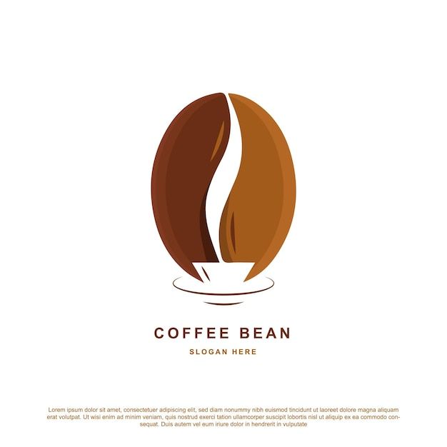 Modern Cafe Branding: A Warm Coffee Bean Logo Capturing Essence and Freshness